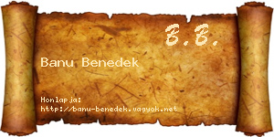 Banu Benedek névjegykártya