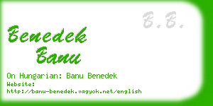 benedek banu business card